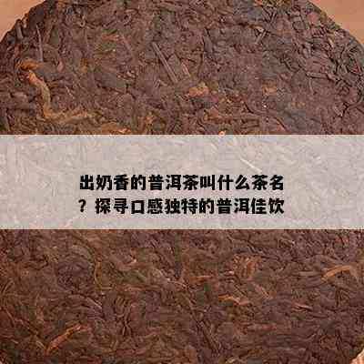 出奶香的普洱茶叫什么茶名？探寻口感独特的普洱佳饮