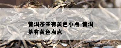 普洱茶生有黄色小点-普洱茶有黄色点点