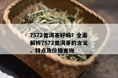 7572普洱茶好吗？全面解析7572普洱茶的含义、特点及价格查询