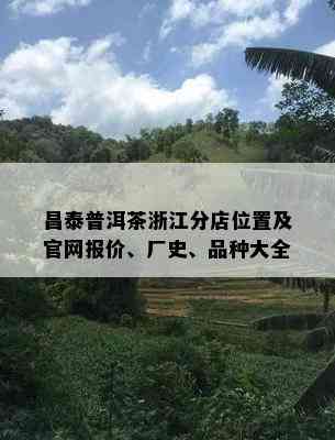 昌泰普洱茶浙江分店位置及官网报价、厂史、品种大全