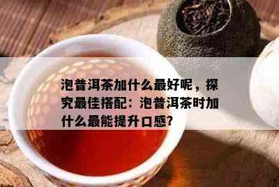 泡普洱茶加什么更好呢，探究更佳搭配：泡普洱茶时加什么最能提升口感？