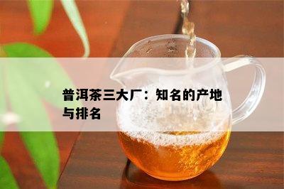 普洱茶三大厂：知名的产地与排名