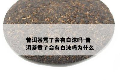 普洱茶煮了会有白沫吗-普洱茶煮了会有白沫吗为什么