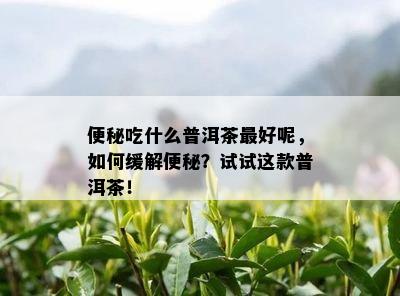 便秘吃什么普洱茶更好呢，如何缓解便秘？试试这款普洱茶！