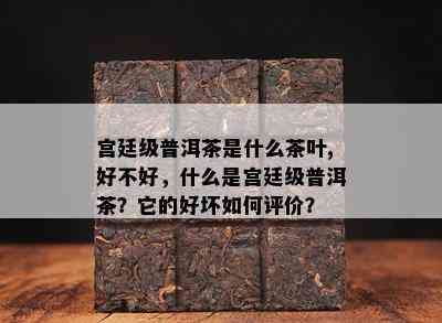 宫廷级普洱茶是什么茶叶,好不好，什么是宫廷级普洱茶？它的好坏如何评价？