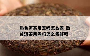 熟普洱茶用煮吗怎么煮-熟普洱茶用煮吗怎么煮好喝