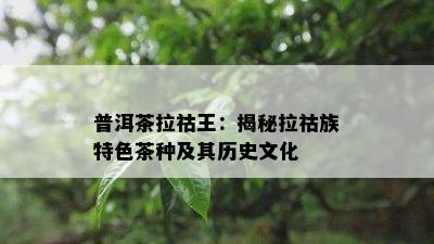 普洱茶拉祜王：揭秘拉祜族特色茶种及其历史文化