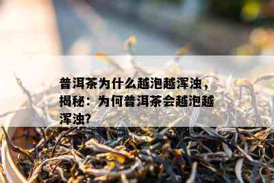 普洱茶为什么越泡越浑浊，揭秘：为何普洱茶会越泡越浑浊？