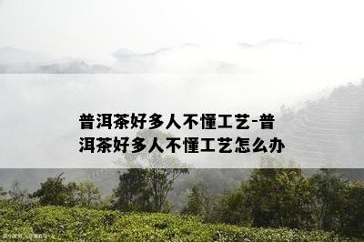 普洱茶好多人不懂工艺-普洱茶好多人不懂工艺怎么办