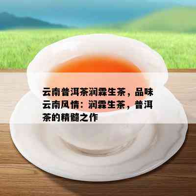 云南普洱茶润霖生茶，品味云南风情：润霖生茶，普洱茶的精髓之作