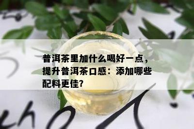 普洱茶里加什么喝好一点，提升普洱茶口感：添加哪些配料更佳？