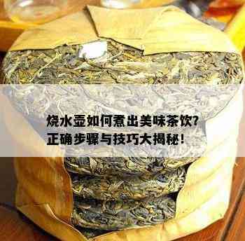 烧水壶如何煮出美味茶饮？正确步骤与技巧大揭秘！