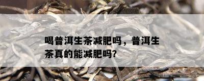 喝普洱生茶减肥吗，普洱生茶真的能减肥吗？