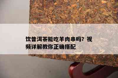 饮普洱茶能吃羊肉串吗？视频详解教你正确搭配