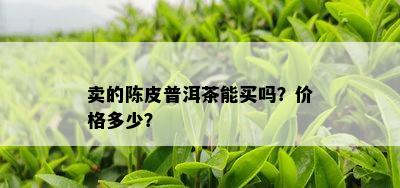 卖的陈皮普洱茶能买吗？价格多少？