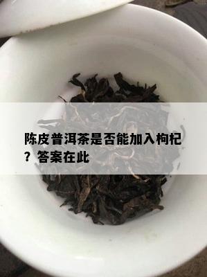 陈皮普洱茶是否能加入枸杞？答案在此