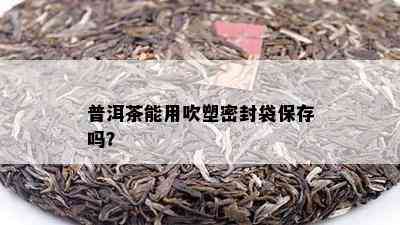 普洱茶能用吹塑密封袋保存吗？