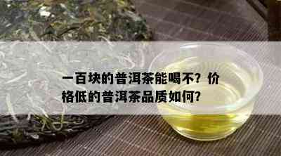 一百块的普洱茶能喝不？价格低的普洱茶品质如何？