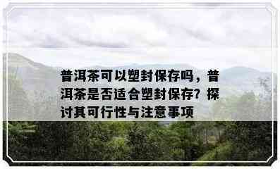 普洱茶可以塑封保存吗，普洱茶是否适合塑封保存？探讨其可行性与注意事项