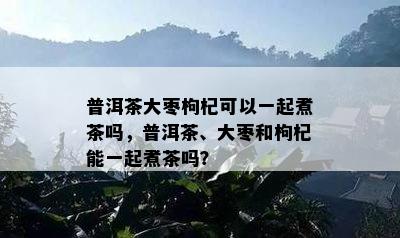 普洱茶大枣枸杞可以一起煮茶吗，普洱茶、大枣和枸杞能一起煮茶吗？