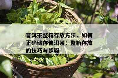 普洱茶整箱存放方法，如何正确储存普洱茶：整箱存放的技巧与步骤