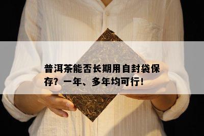 普洱茶能否长期用自封袋保存？一年、多年均可行！