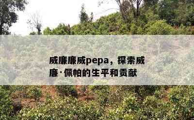 威廉廉威pepa，探索威廉·佩帕的生平和贡献