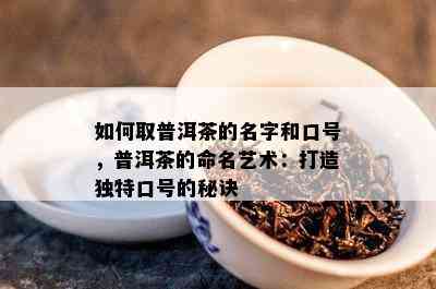 如何取普洱茶的名字和口号，普洱茶的命名艺术：打造独特口号的秘诀