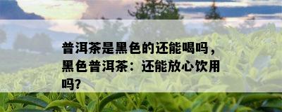 普洱茶是黑色的还能喝吗，黑色普洱茶：还能放心饮用吗？