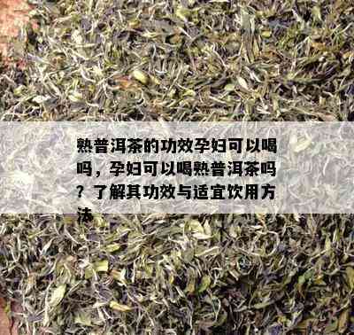 熟普洱茶的功效孕妇可以喝吗，孕妇可以喝熟普洱茶吗？了解其功效与适宜饮用方法