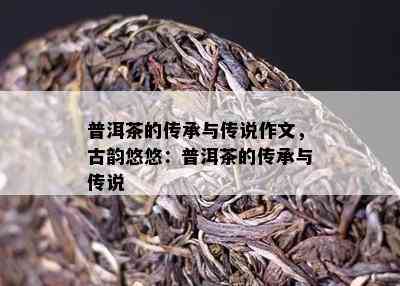 普洱茶的传承与传说作文，古韵悠悠：普洱茶的传承与传说