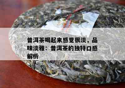 普洱茶喝起来感觉很淡，品味淡雅：普洱茶的独特口感解析