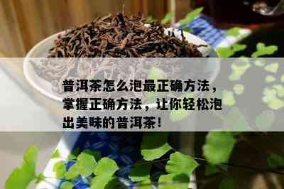 普洱茶怎么泡最正确方法，掌握正确方法，让你轻松泡出美味的普洱茶！