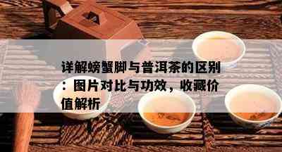 详解螃蟹脚与普洱茶的区别：图片对比与功效，收藏价值解析