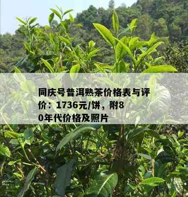 同庆号普洱熟茶价格表与评价：1736元/饼，附80年代价格及照片