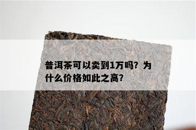 普洱茶可以卖到1万吗？为什么价格如此之高？