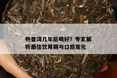 熟普洱几年后喝好？专家解析更佳饮用期与口感变化