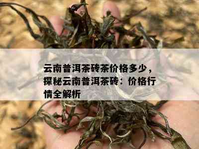 云南普洱茶砖茶价格多少，探秘云南普洱茶砖：价格行情全解析