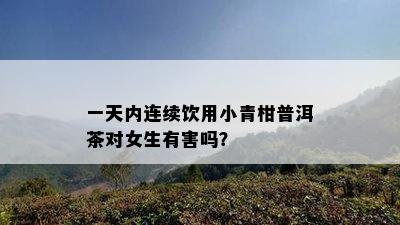 一天内连续饮用小青柑普洱茶对女生有害吗？