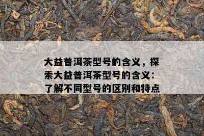 大益普洱茶型号的含义，探索大益普洱茶型号的含义：了解不同型号的区别和特点