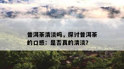 普洱茶清淡吗，探讨普洱茶的口感：是否真的清淡？