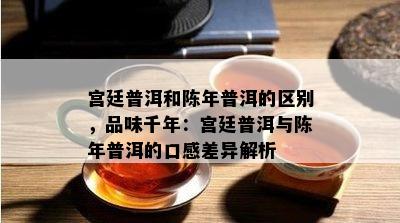 宫廷普洱和陈年普洱的区别，品味千年：宫廷普洱与陈年普洱的口感差异解析