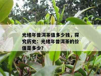 光绪年普洱茶值多少钱，探究历史：光绪年普洱茶的价值是多少？