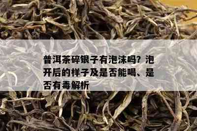 普洱茶碎银子有泡沫吗？泡开后的样子及是否能喝、是否有解析