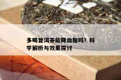 多喝普洱茶能降血脂吗？科学解析与效果探讨