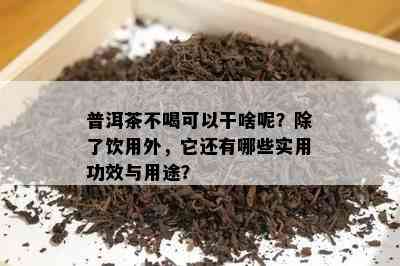 普洱茶不喝可以干啥呢？除了饮用外，它还有哪些实用功效与用途？