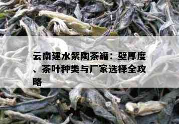 云南建水紫陶茶罐：壁厚度、茶叶种类与厂家选择全攻略