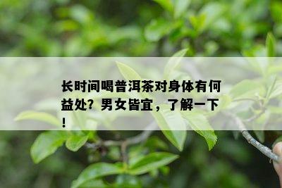 长时间喝普洱茶对身体有何益处？男女皆宜，了解一下！