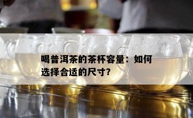 喝普洱茶的茶杯容量：如何选择合适的尺寸？