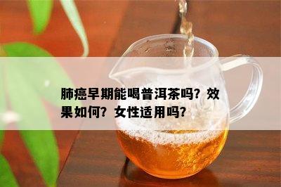 肺癌早期能喝普洱茶吗？效果如何？女性适用吗？